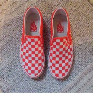 orange checkered vans